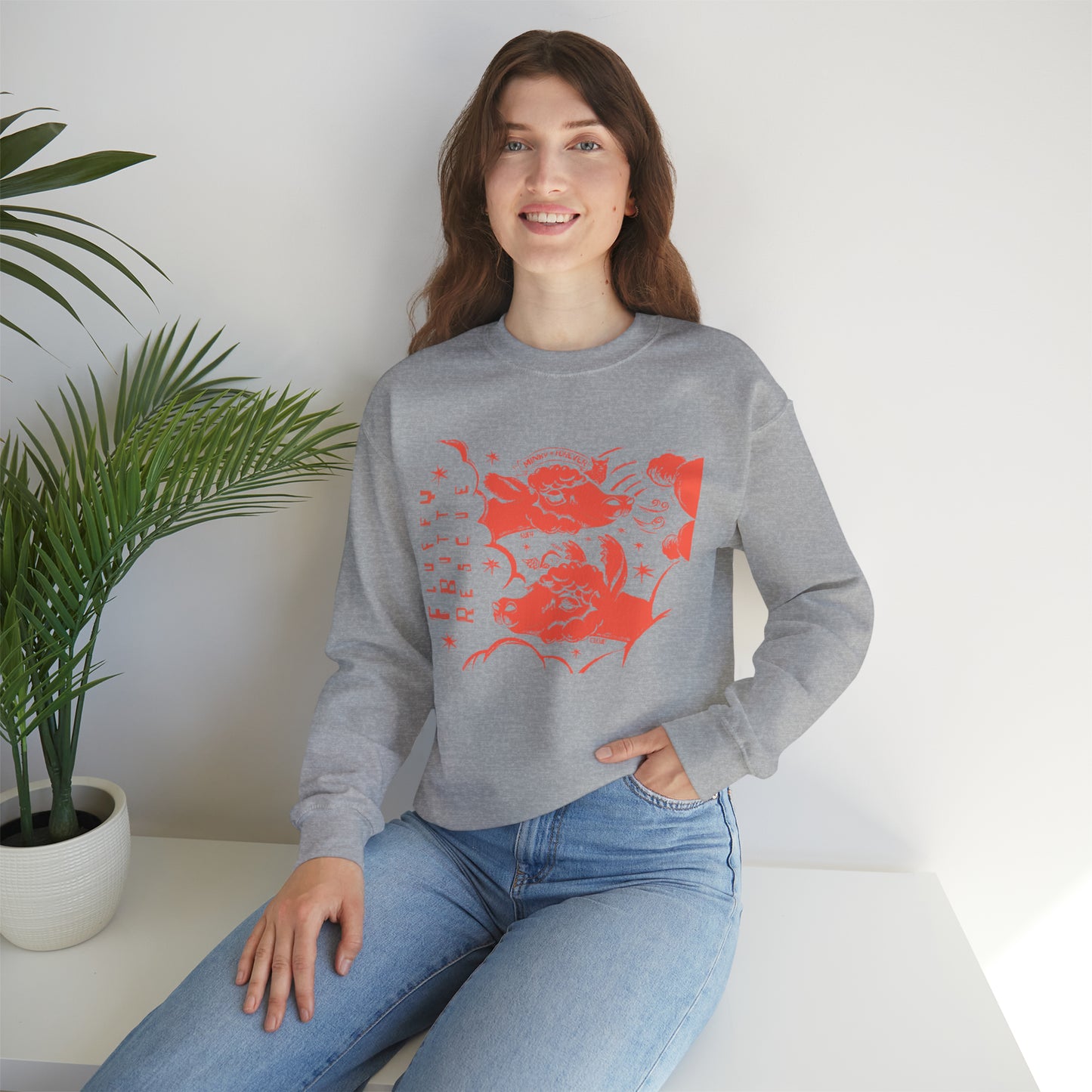 Fluffy Butt Rescue - Minky & Cloud Forever - Unisex Heavy Blend™ Crewneck Sweatshirt