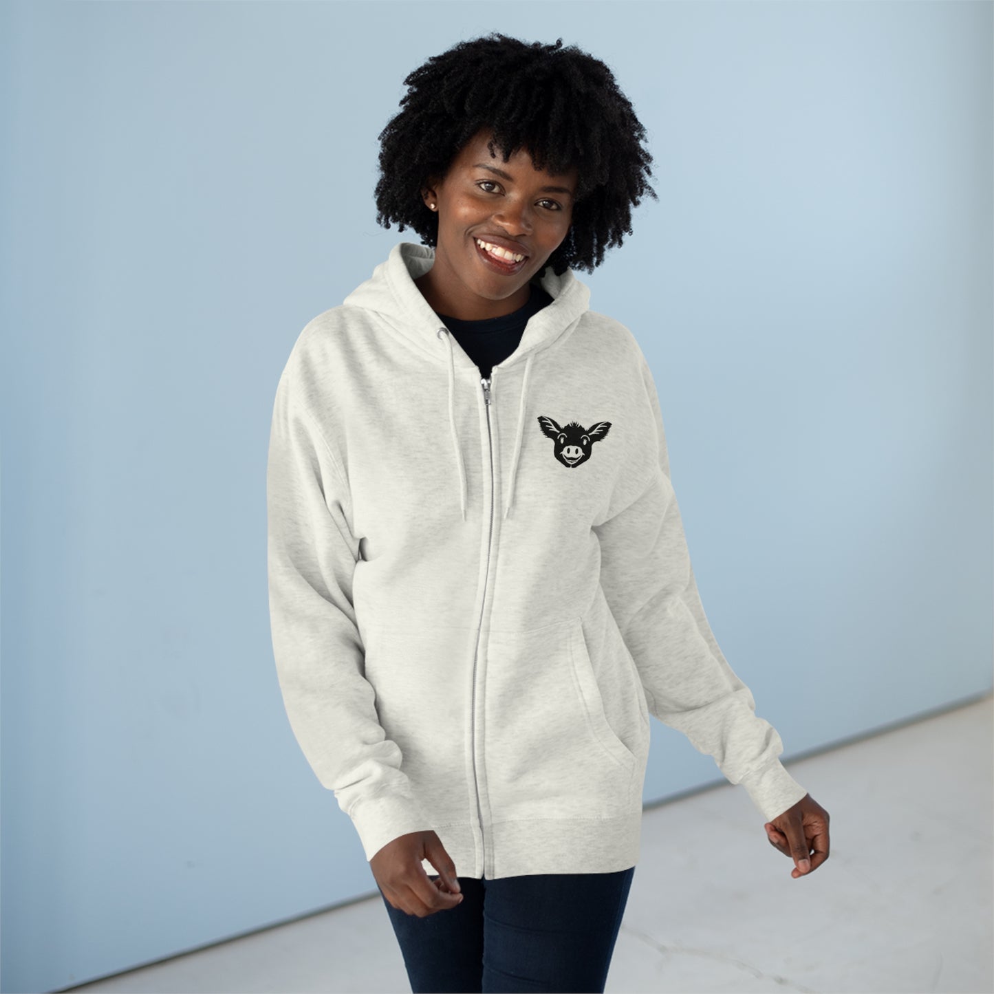 Heartwood Haven - Mama Cece & Her Babies Unisex Premium Full Zip Hoodie
