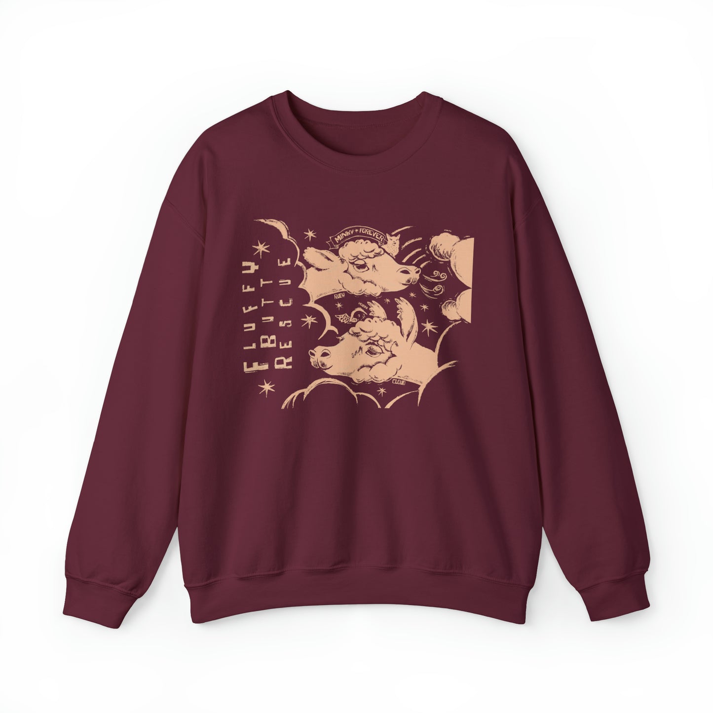 Fluffy Butt Rescue - Minky & Cloud Forever - Unisex Heavy Blend™ Crewneck Sweatshirt