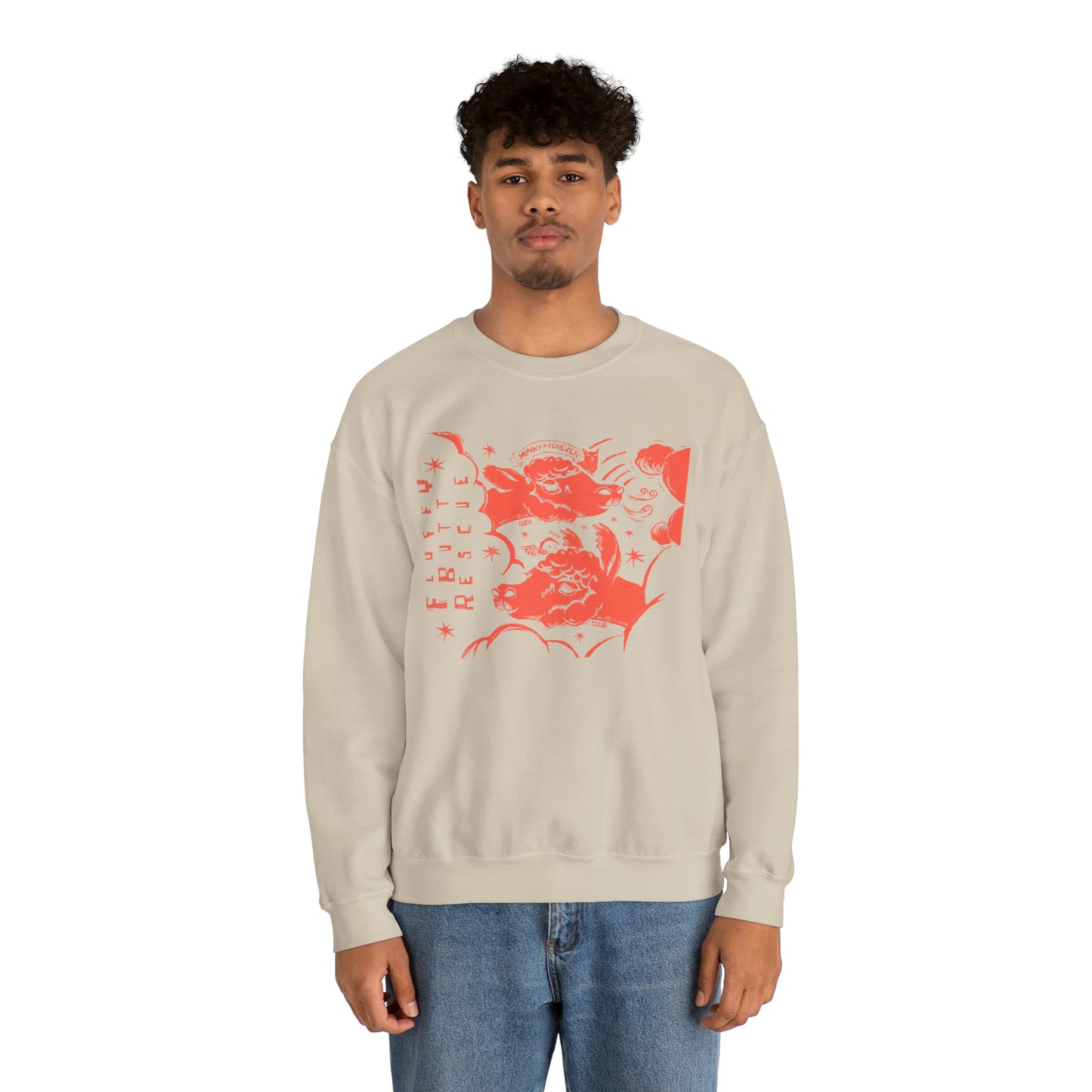 Fluffy Butt Rescue - Minky & Cloud Forever - Unisex Heavy Blend™ Crewneck Sweatshirt