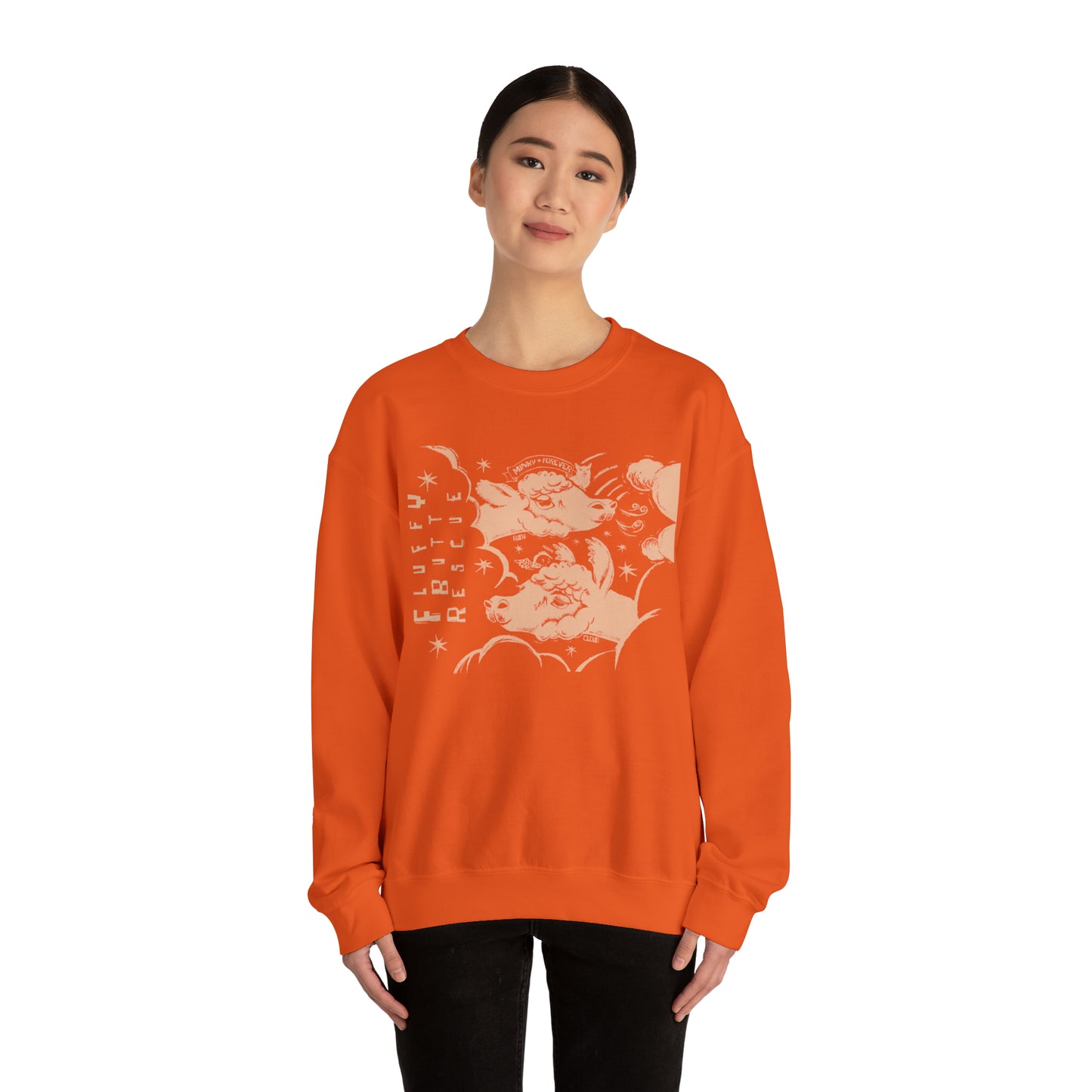 Fluffy Butt Rescue - Minky & Cloud Forever - Unisex Heavy Blend™ Crewneck Sweatshirt