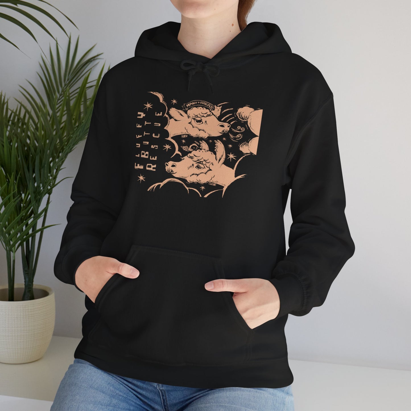 Fluffy Butt Rescue - Minky Forever - Unisex Heavy Blend™ Hooded Sweatshirt