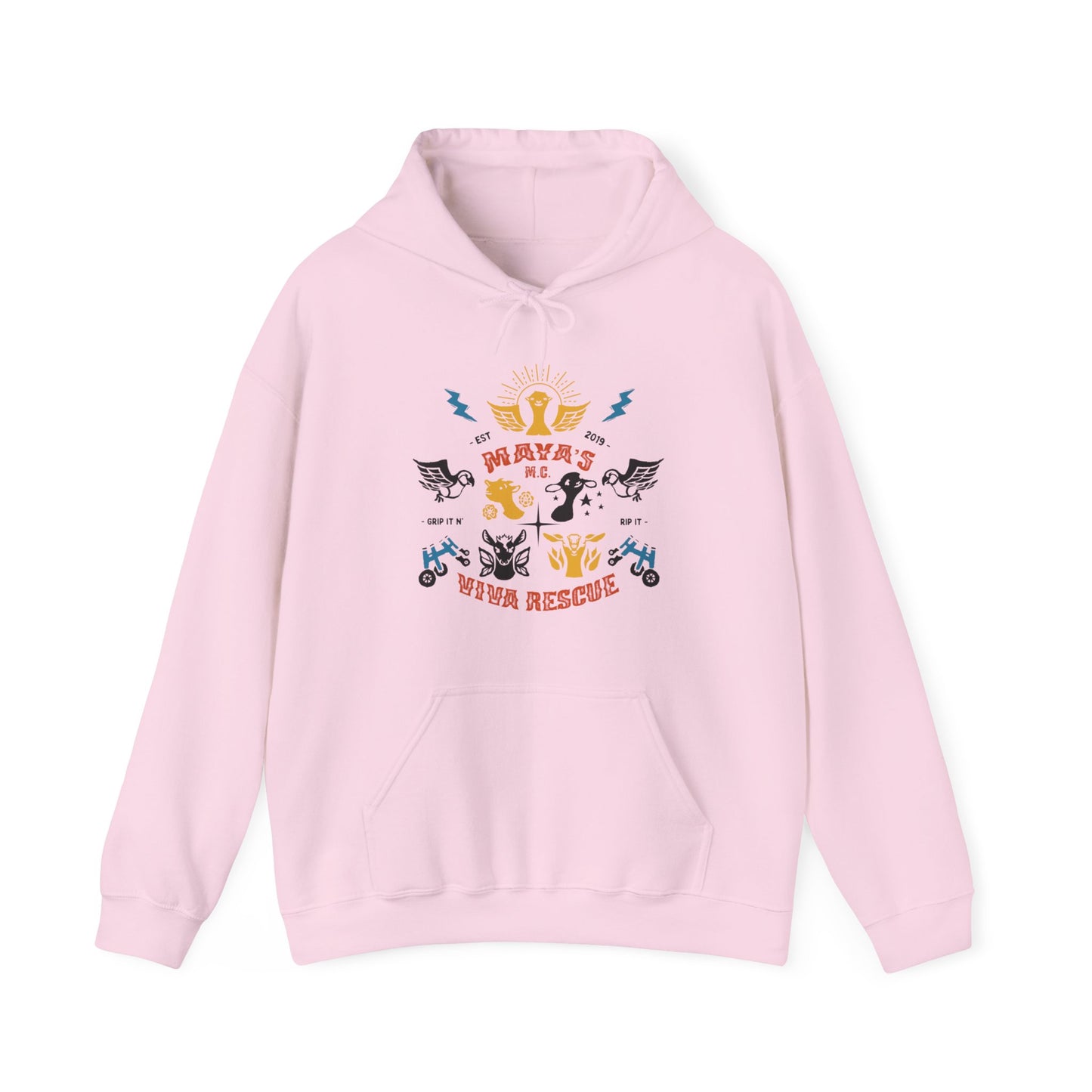 Viva Rescue - Maya's Motorcycle Club - Unisex Heavy Blend™ Hooded Sweatshirt