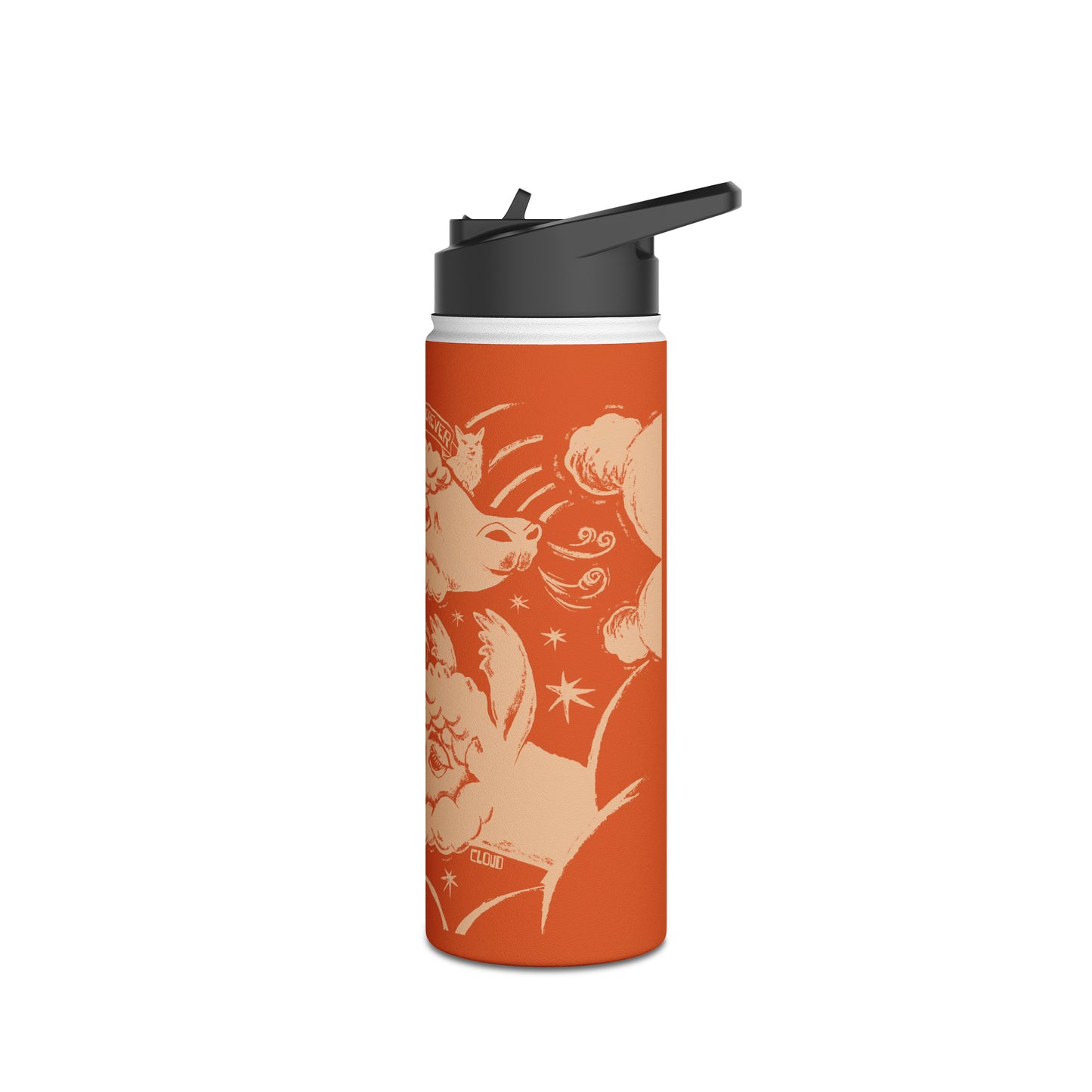 Fluffy Butt Rescue - Minky Forever - Stainless Steel Water Bottle, Standard Lid