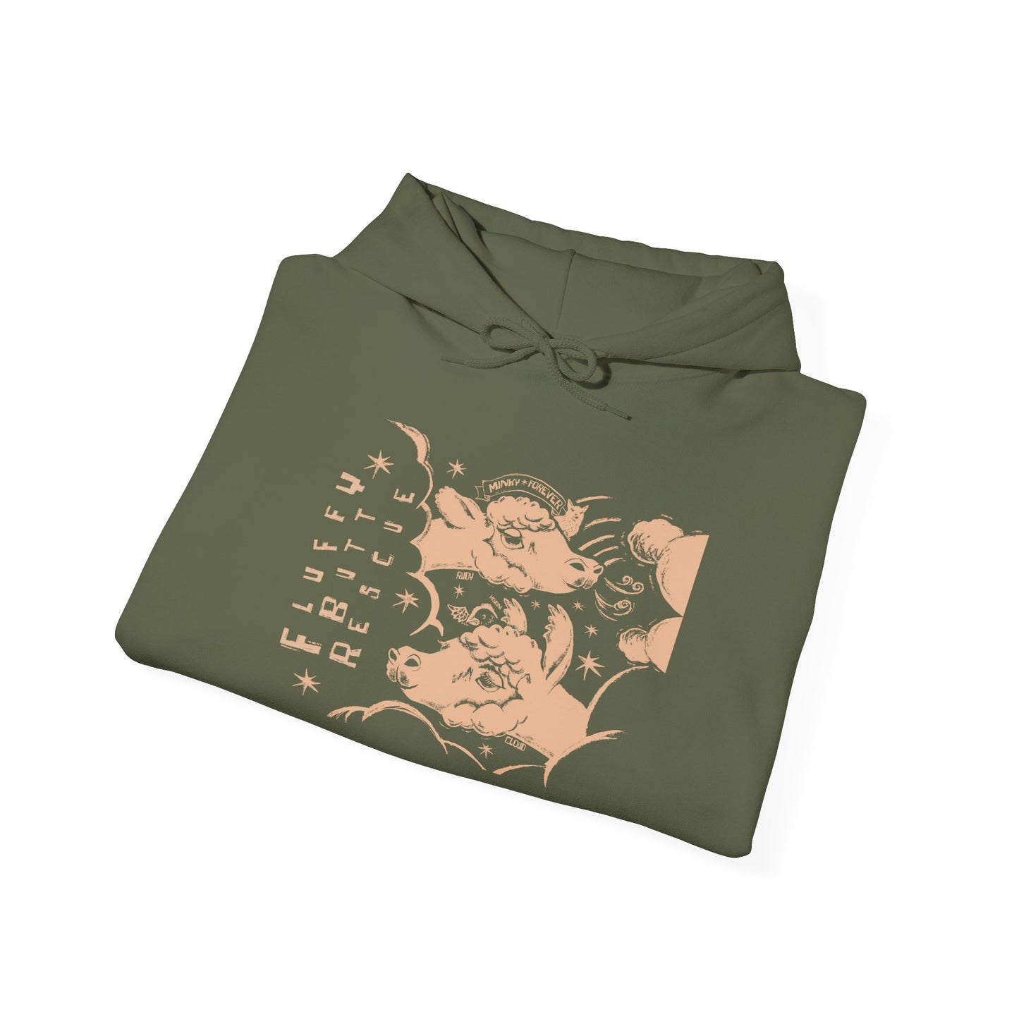 Fluffy Butt Rescue - Minky Forever - Unisex Heavy Blend™ Hooded Sweatshirt
