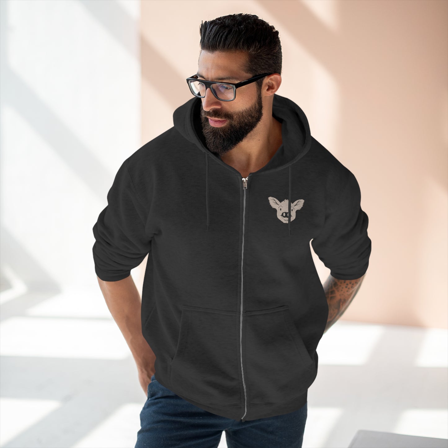 Heartwood Haven - Mama Cece & Her Babies Unisex Premium Full Zip Hoodie