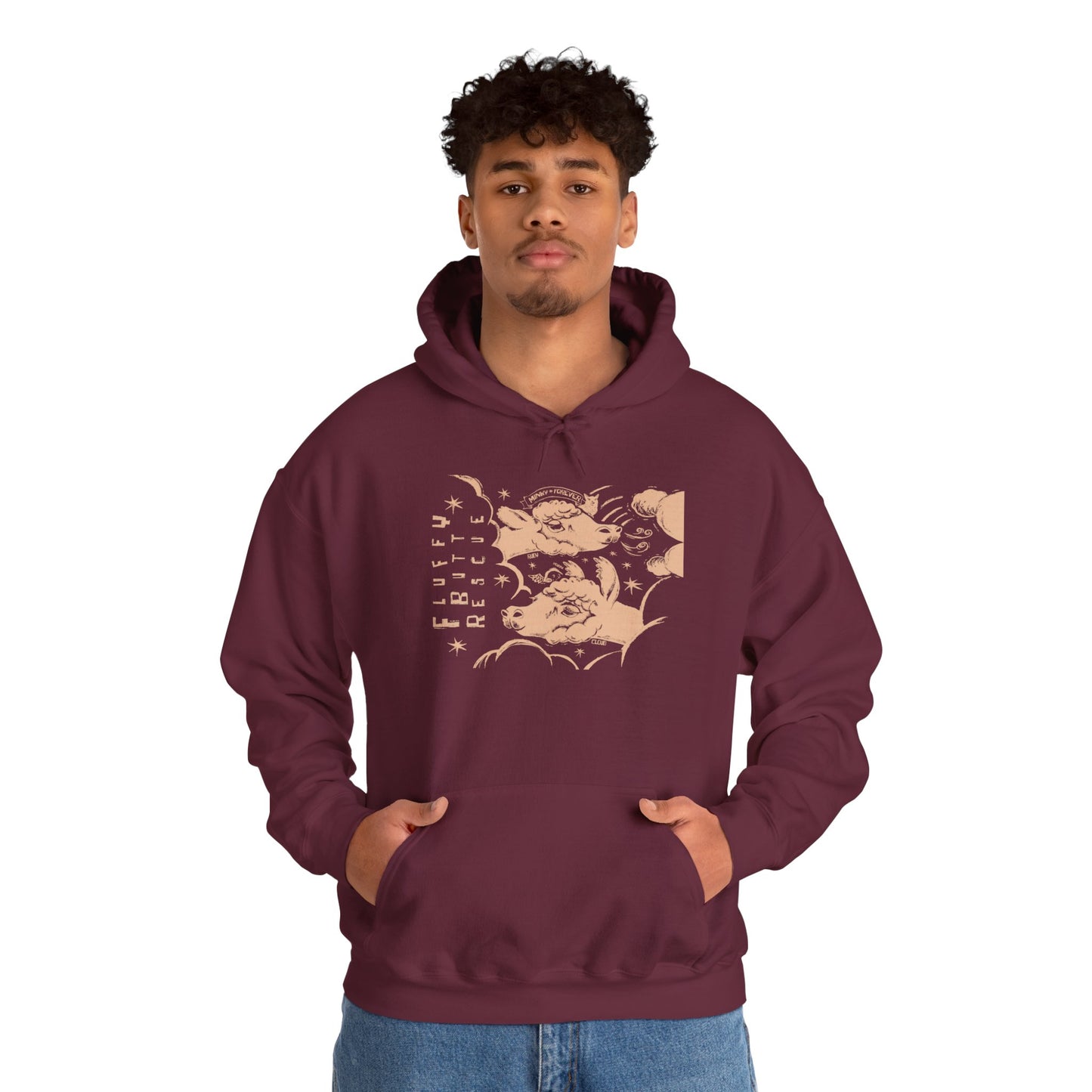 Fluffy Butt Rescue - Minky Forever - Unisex Heavy Blend™ Hooded Sweatshirt