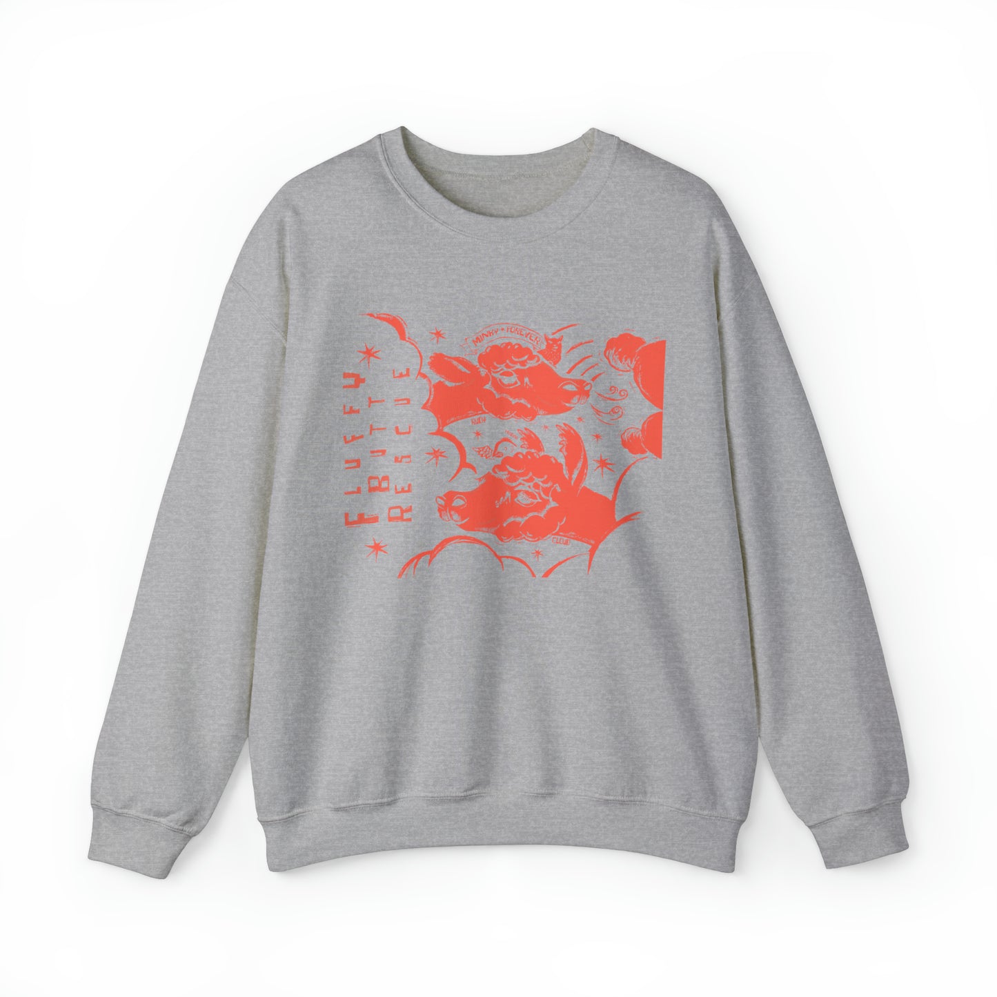Fluffy Butt Rescue - Minky & Cloud Forever - Unisex Heavy Blend™ Crewneck Sweatshirt