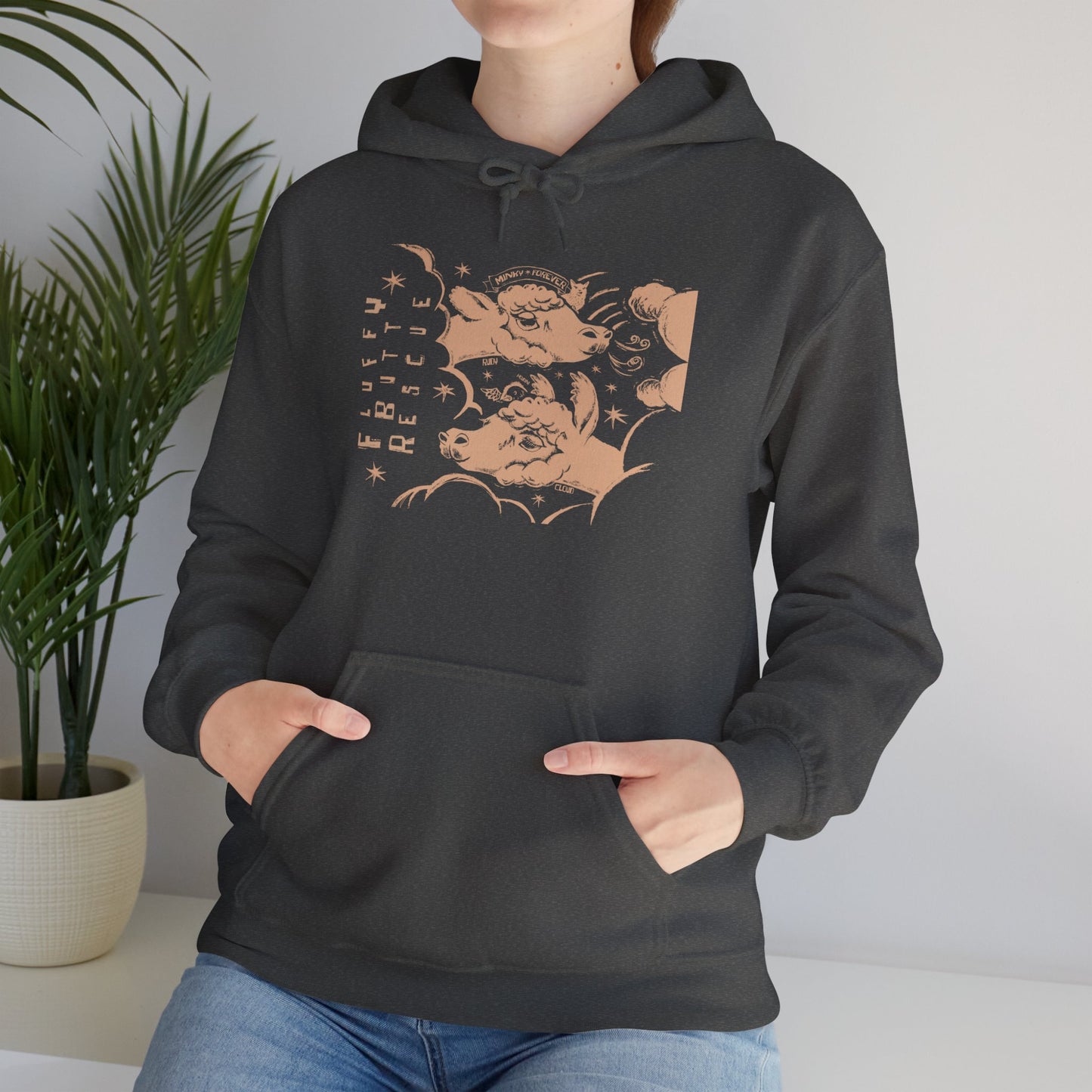 Fluffy Butt Rescue - Minky Forever - Unisex Heavy Blend™ Hooded Sweatshirt