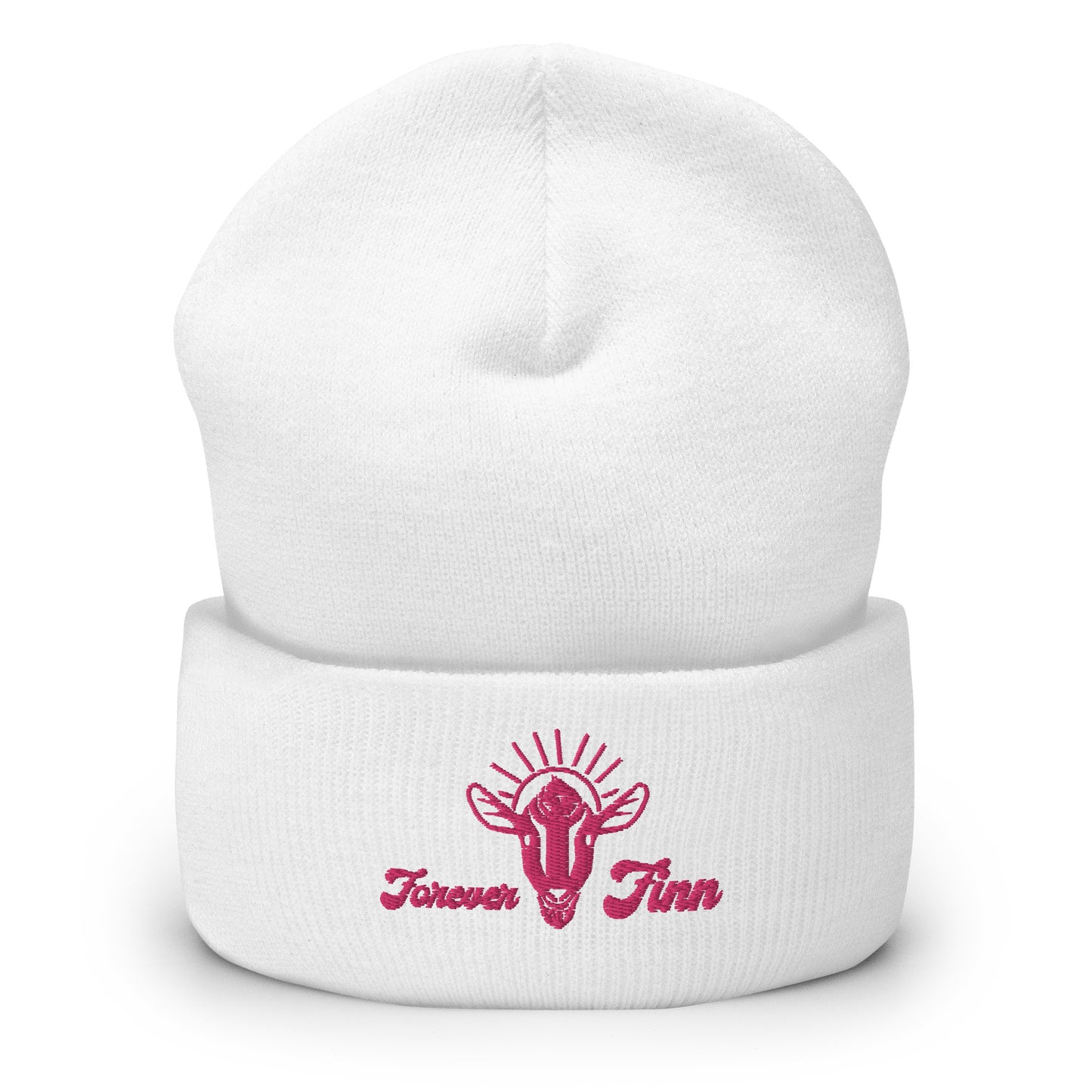 LITTLE HILL SANCTUARY - Forever Finn - Cuffed Beanie Hot Pink Logo