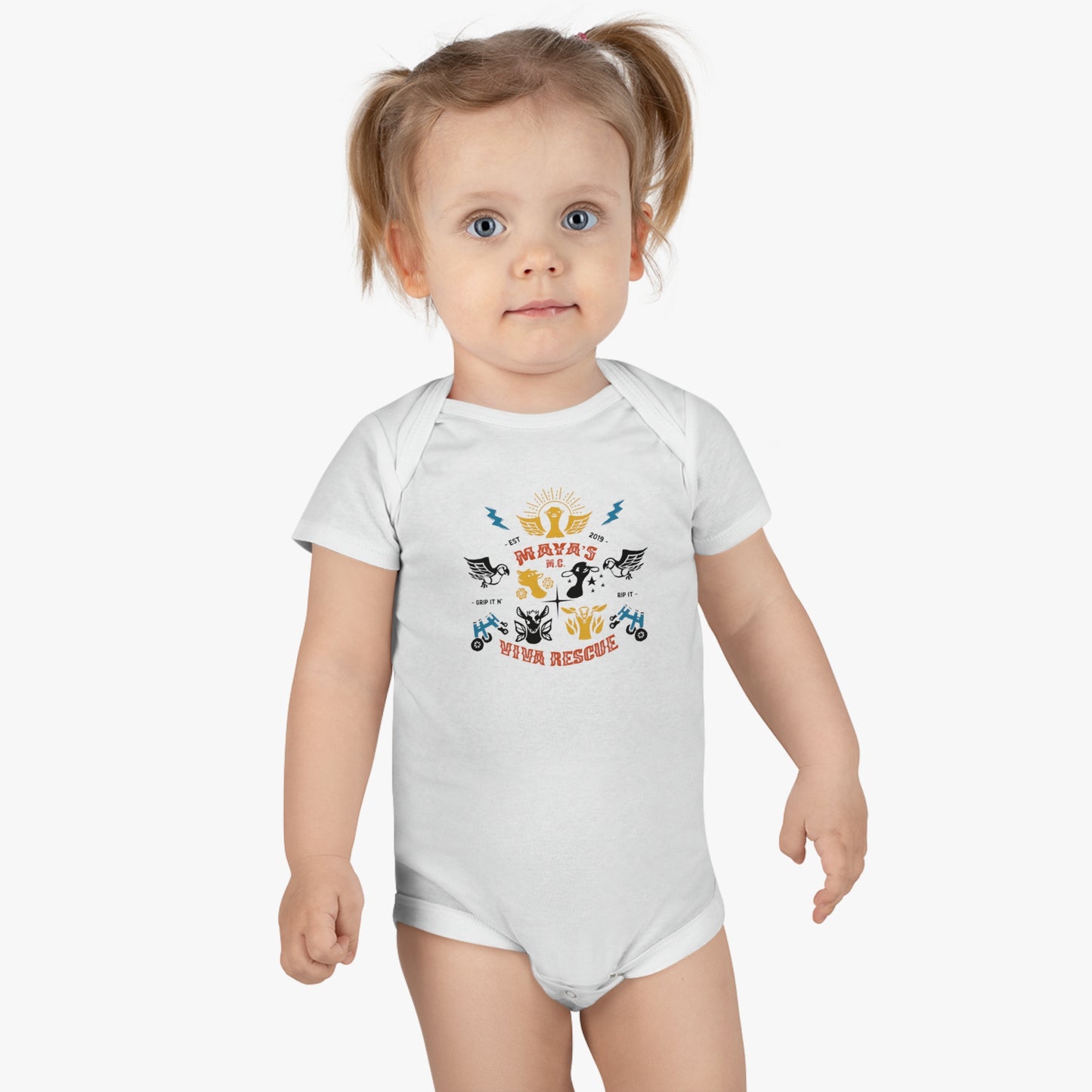 Viva Rescue - Maya's Motor Cycle Club - Baby Short Sleeve Onesie®