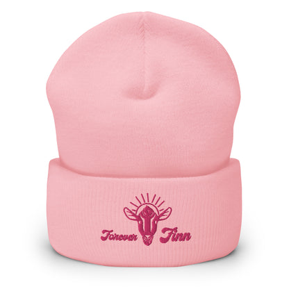 LITTLE HILL SANCTUARY - Forever Finn - Cuffed Beanie Hot Pink Logo