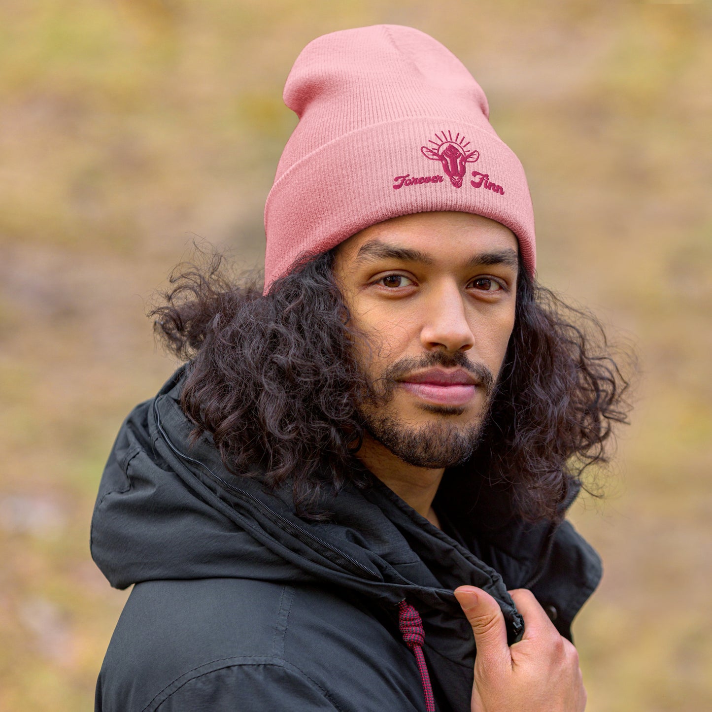 LITTLE HILL SANCTUARY - Forever Finn - Cuffed Beanie Hot Pink Logo