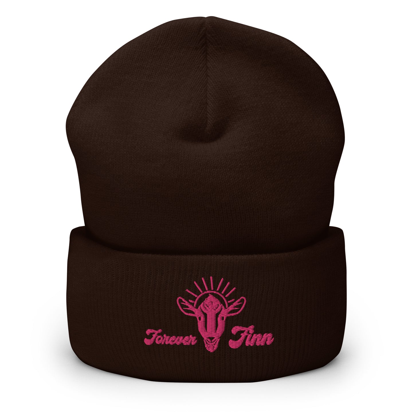 LITTLE HILL SANCTUARY - Forever Finn - Cuffed Beanie Hot Pink Logo