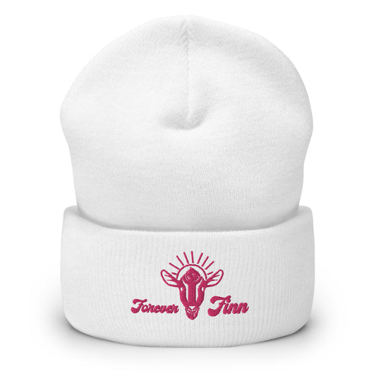 LITTLE HILL SANCTUARY - Forever Finn - Cuffed Beanie Hot Pink Logo