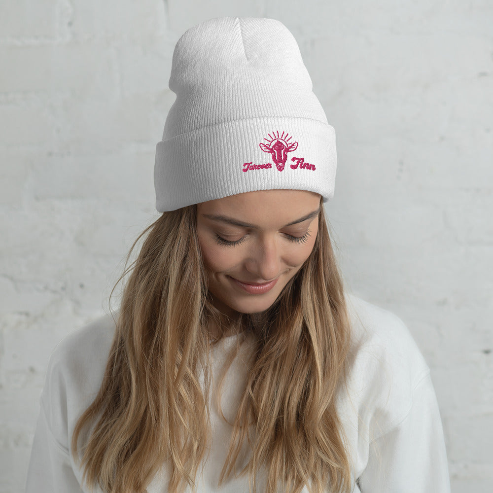 LITTLE HILL SANCTUARY - Forever Finn - Cuffed Beanie Hot Pink Logo