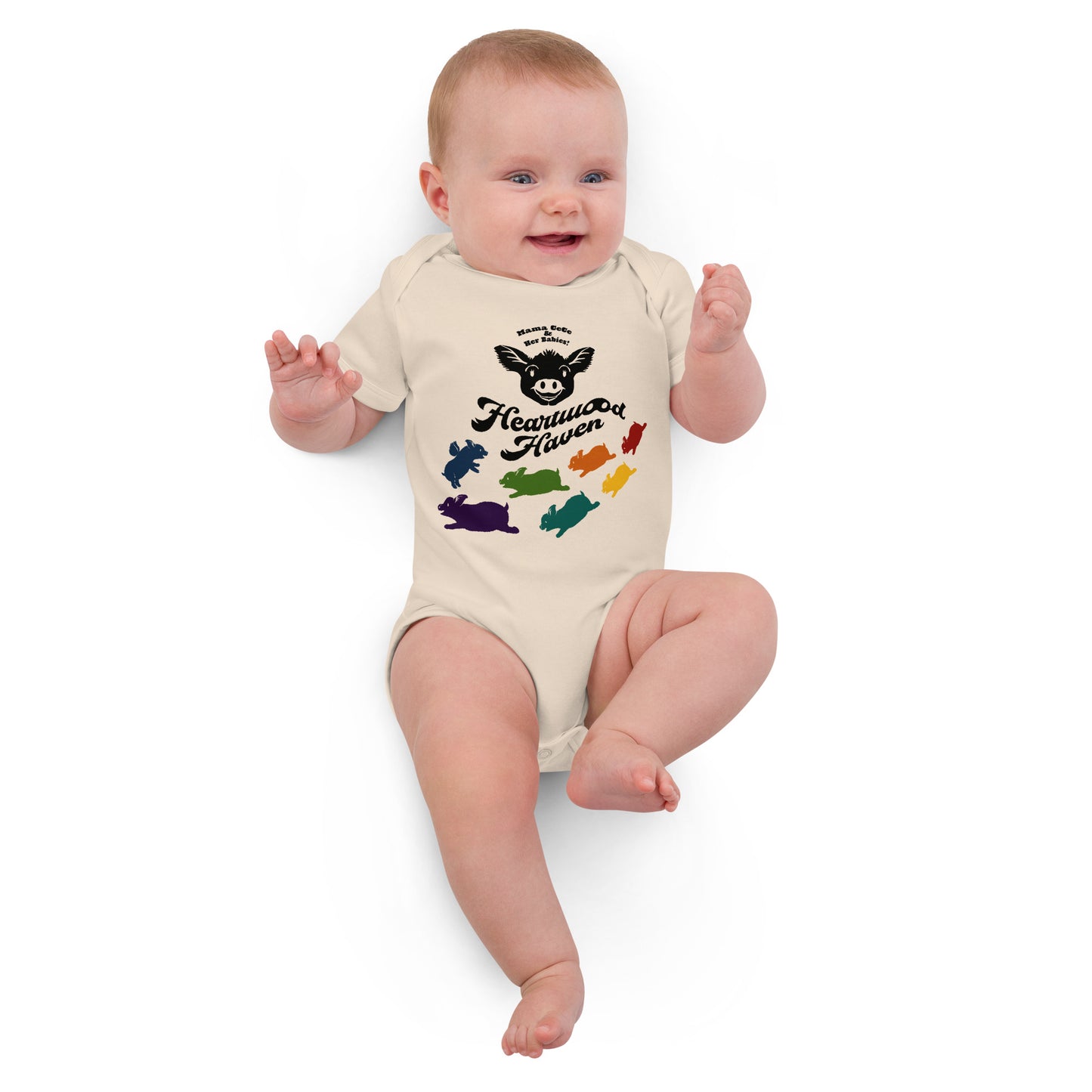 Heartwood Haven - Mama CeCe & Her Babies - Organic cotton baby bodysuit